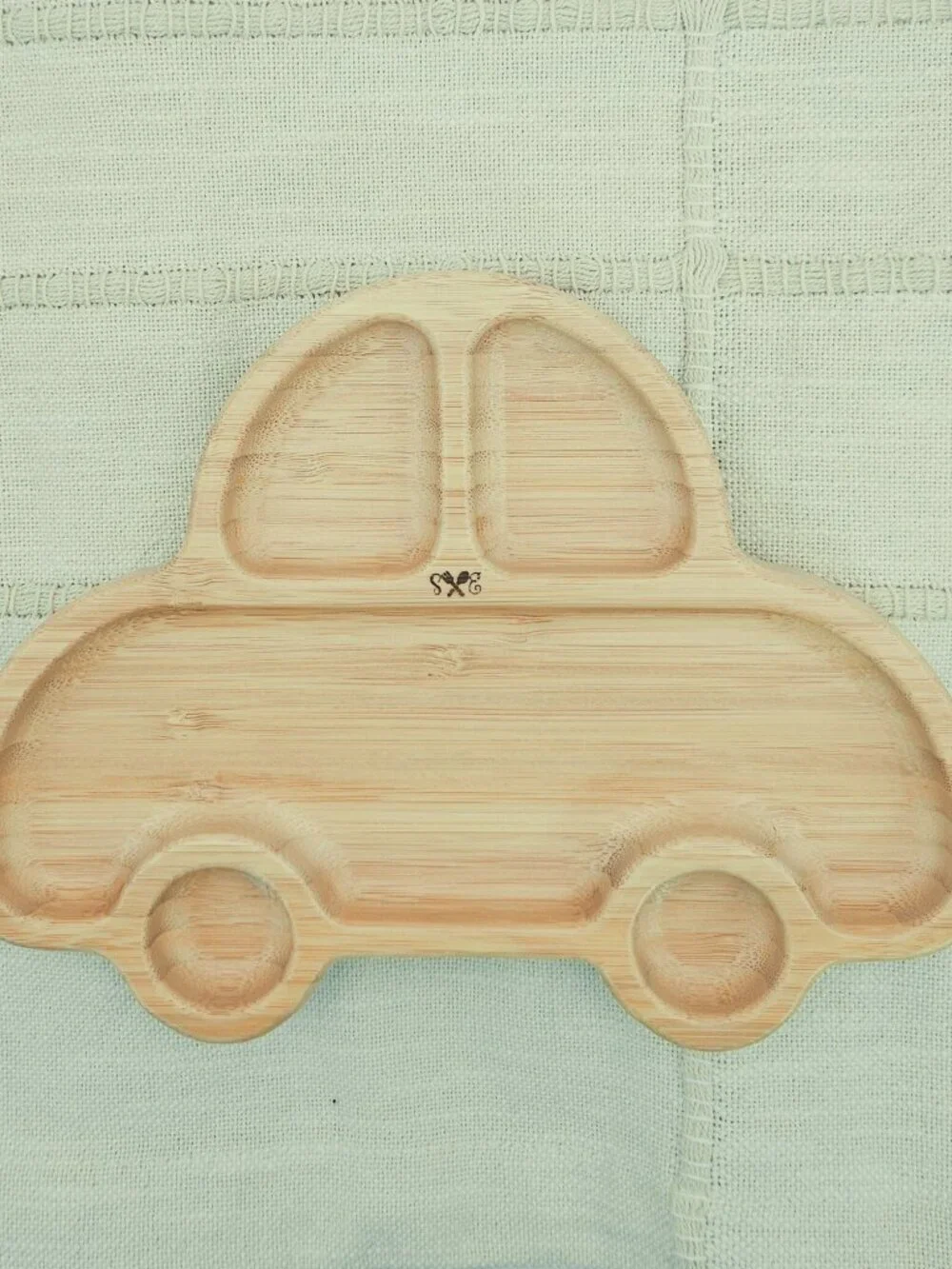 New! Bamboo Toddler Plate | Car Plate with Gray Suction